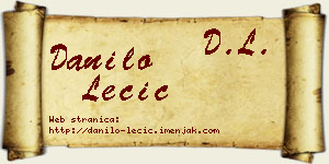 Danilo Lečić vizit kartica